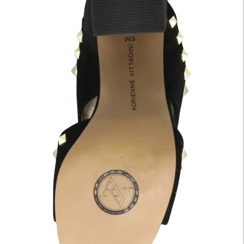 Adrienne Vittadini Anisette Studded Block Heel Mule Sandal In Black - Picture 4 of 7